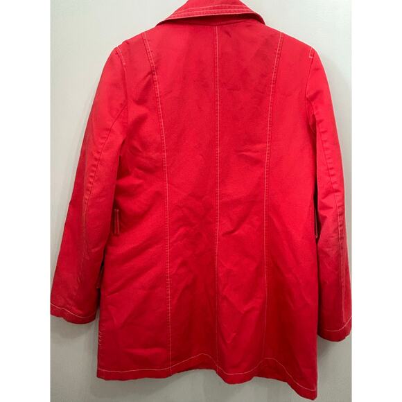 Old Navy Utility Chore Jacket Coat Red Contrast Stitch Workwear Y2K Size Large - Picture 2 of 7